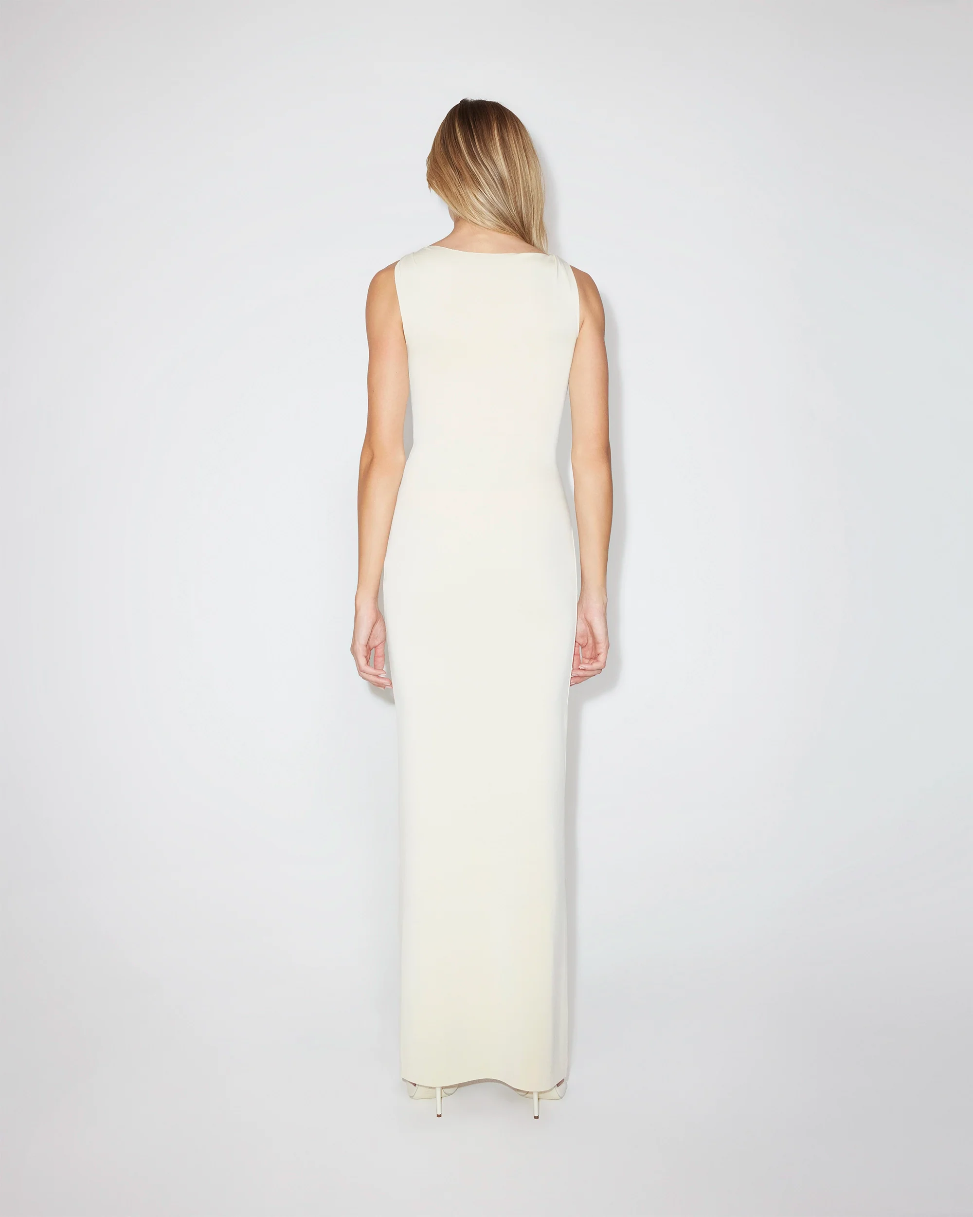 Sueded Stretch Knotted Maxi Dress | Stone - Image 6