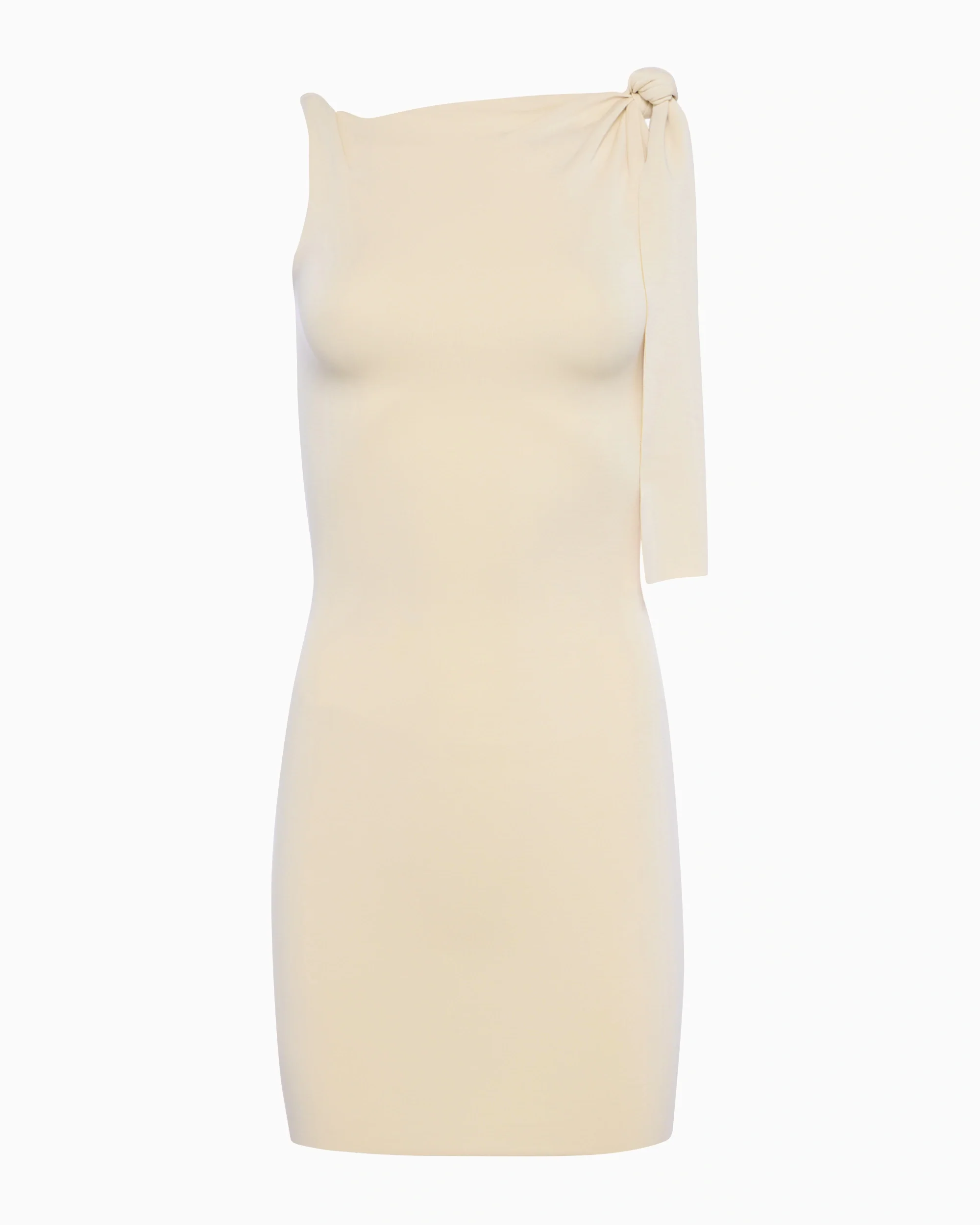 Sueded Stretch Knotted Mini Dress | Stone - Image 2