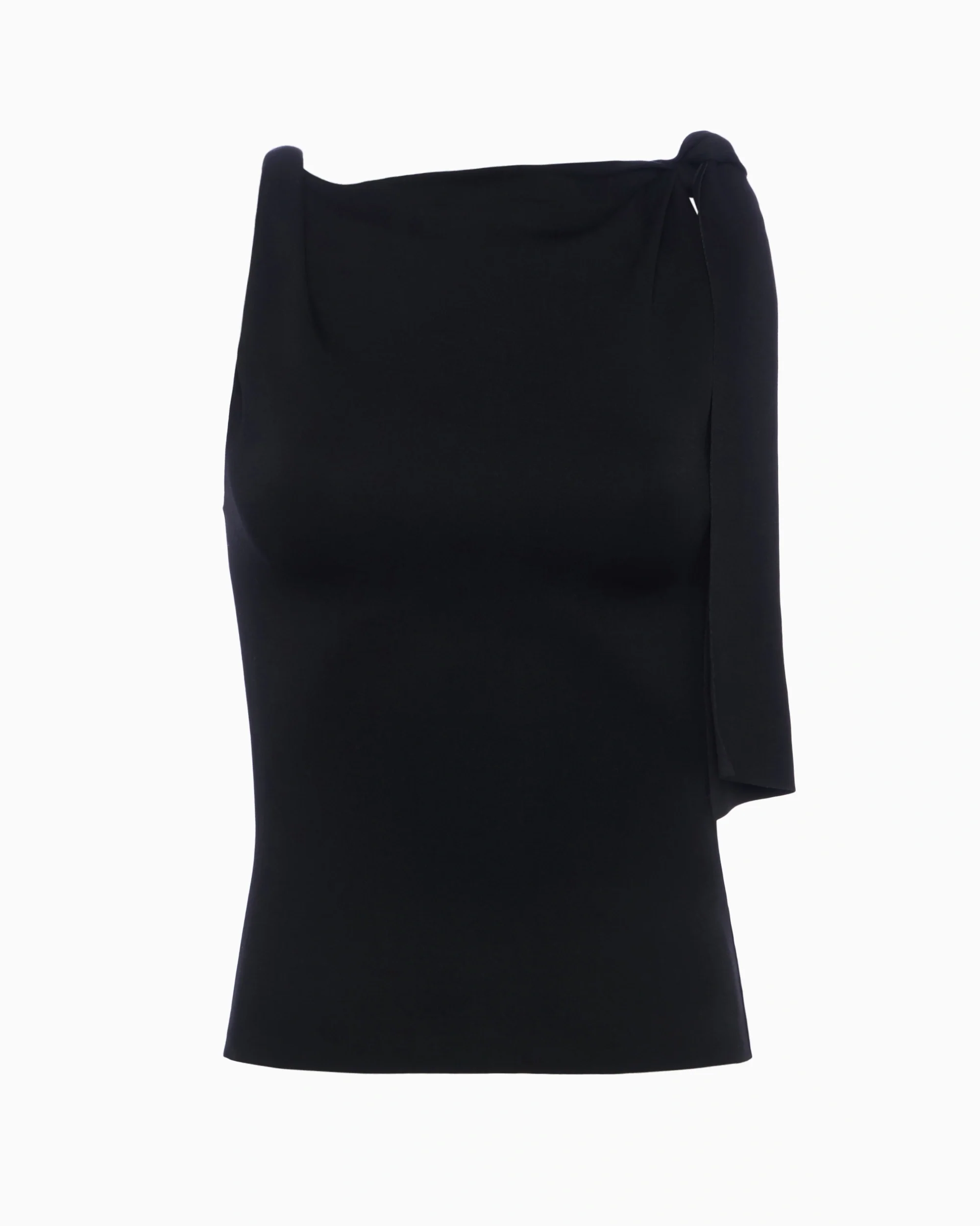 Sueded Stretch Knotted Top | Black - Image 3