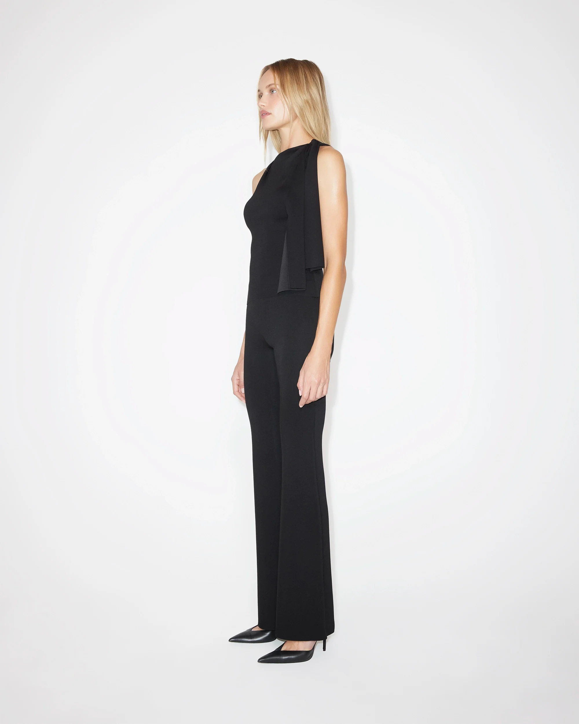 Sueded Stretch Knotted Top | Black - Image 4