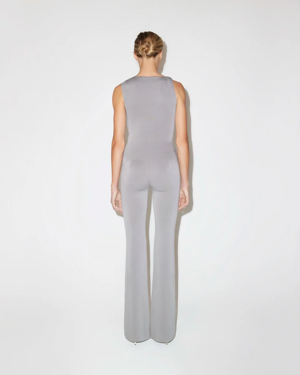 Sueded Stretch Knotted Top | Steel Grey - Image 5