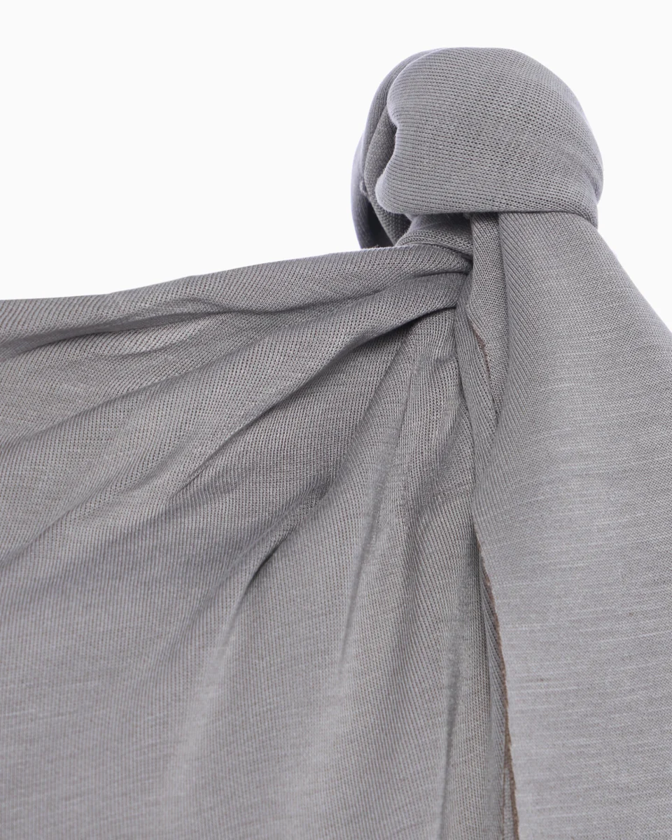 Sueded Stretch Knotted Top | Steel Grey - Image 7