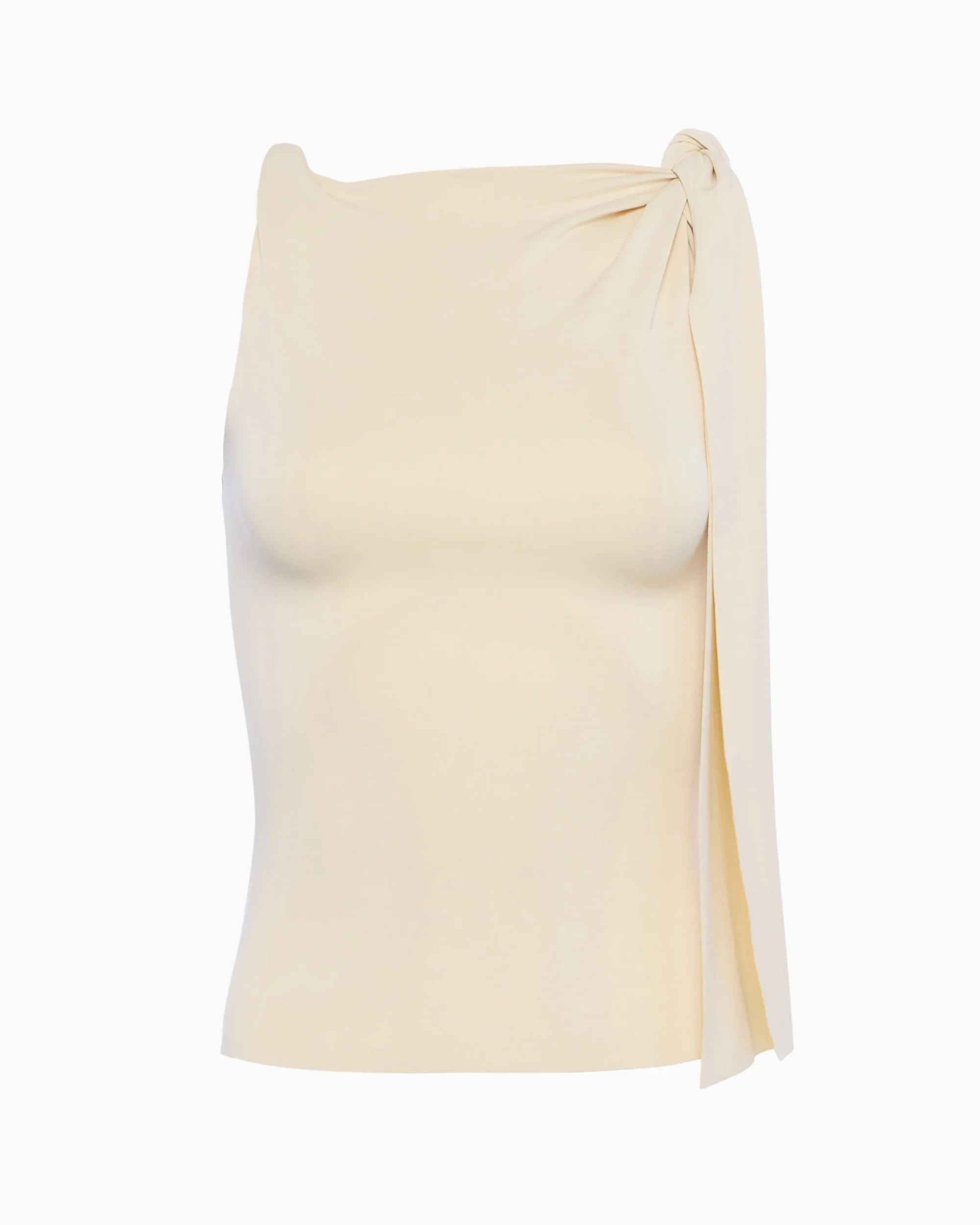 Sueded Stretch Knotted Top | Stone - Image 7