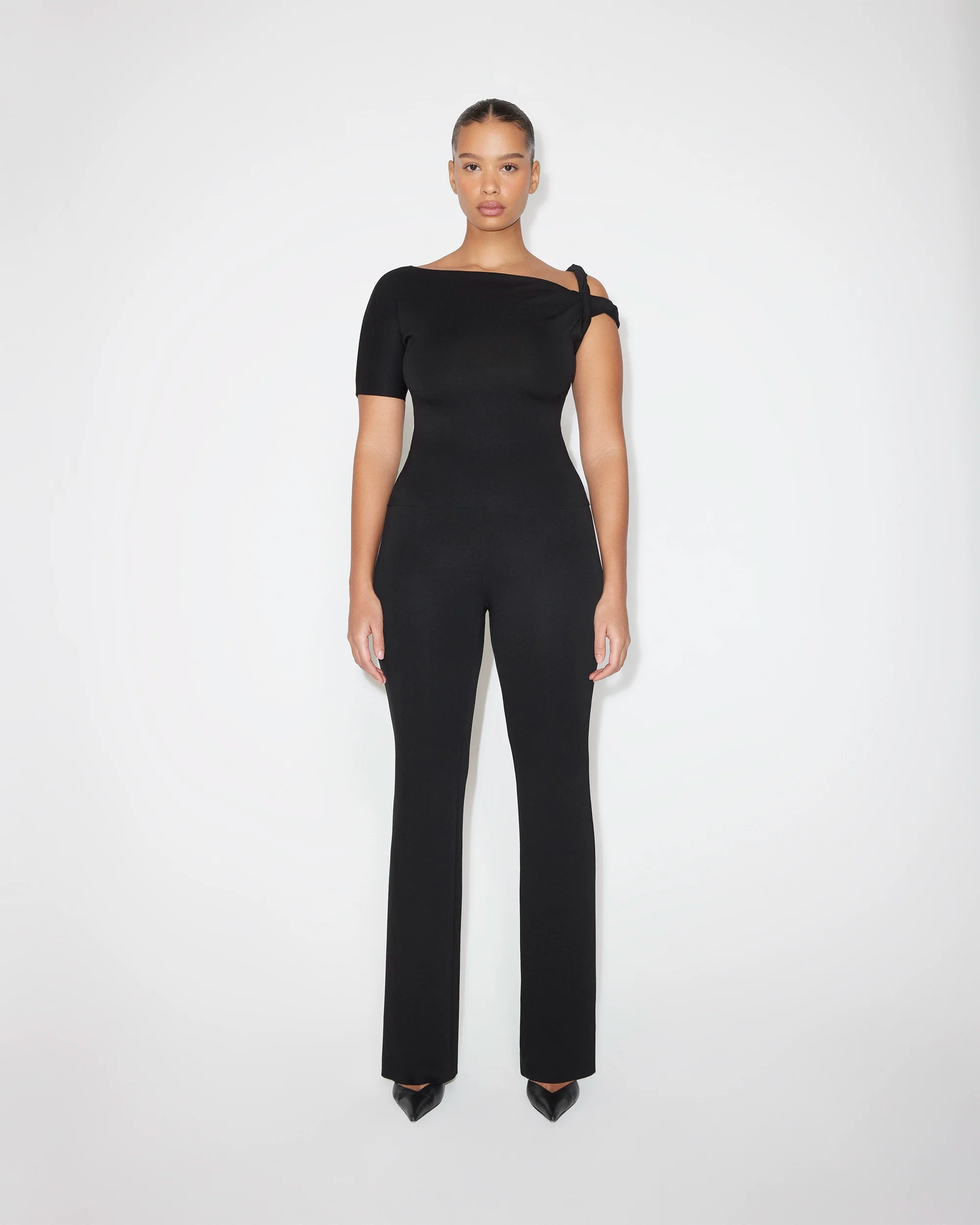 Sueded Stretch Low Rise Pant | Black - Image 7