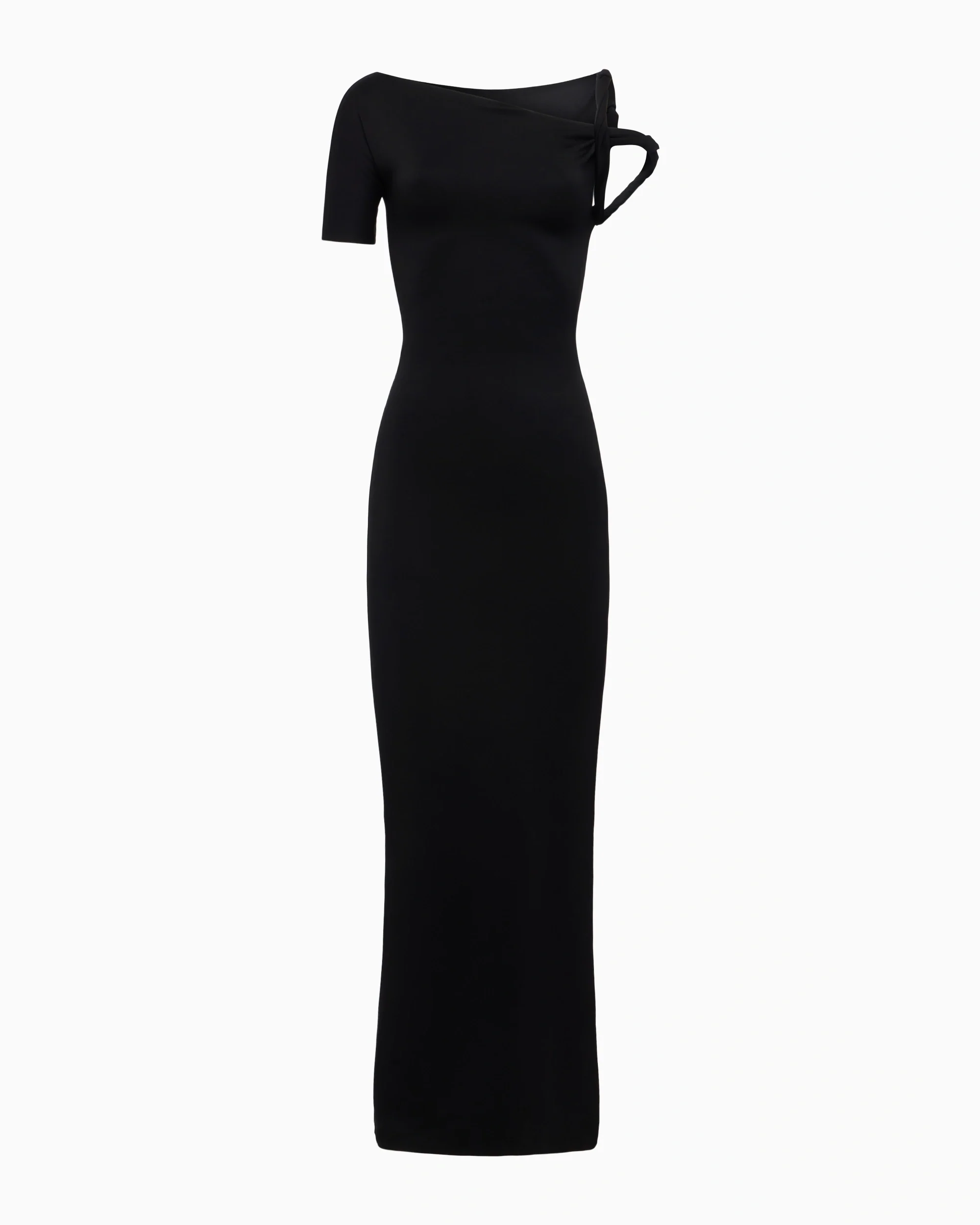 Sueded Stretch Twist Maxi Dress | Black - Image 2