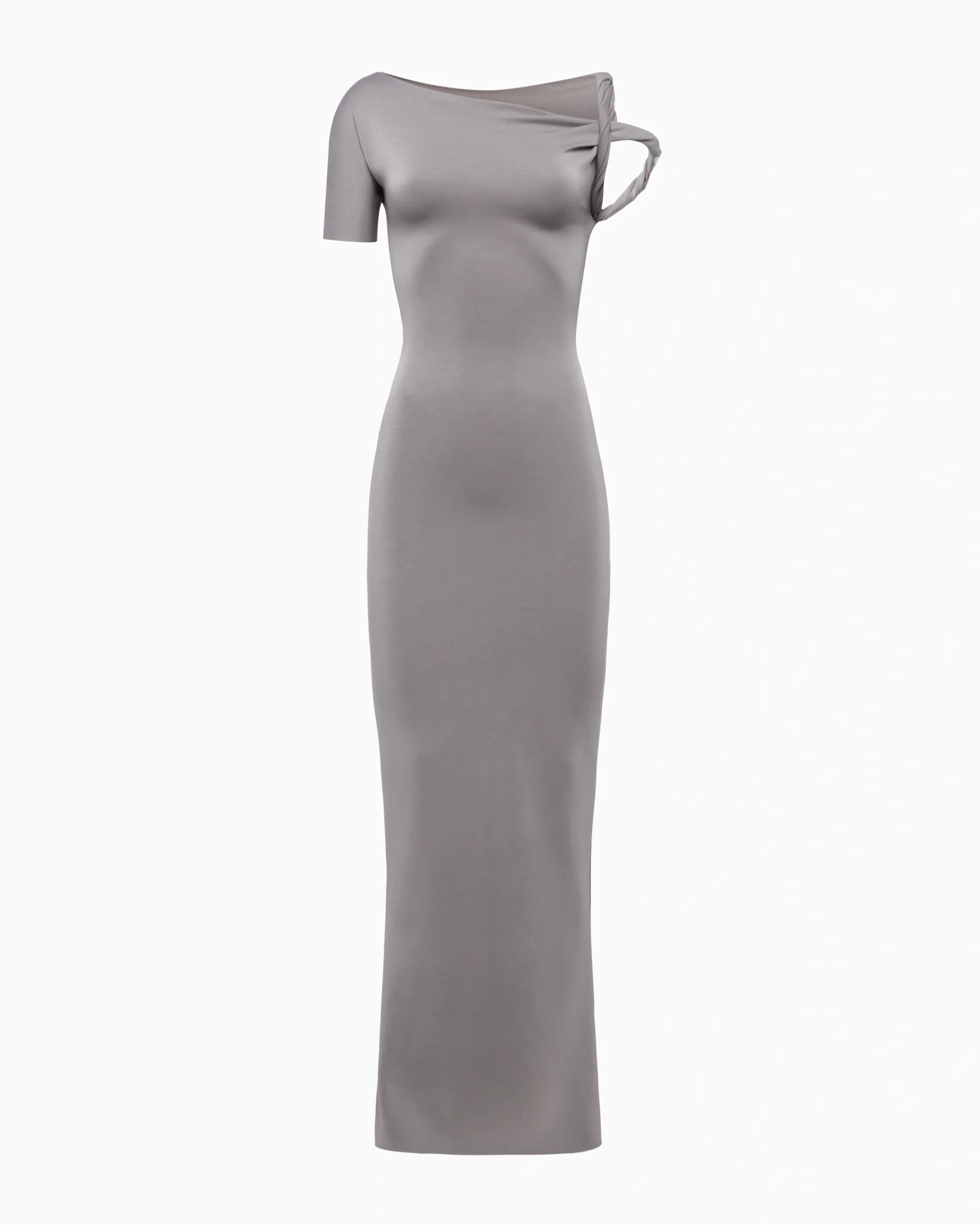 Sueded Stretch Twist Maxi Dress | Steel Grey - Image 2