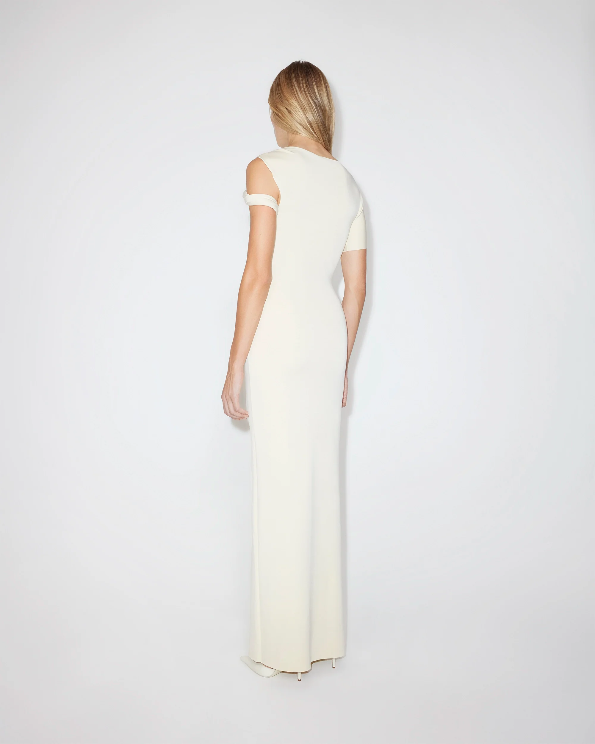 Sueded Stretch Twist Maxi Dress | Stone - Image 4