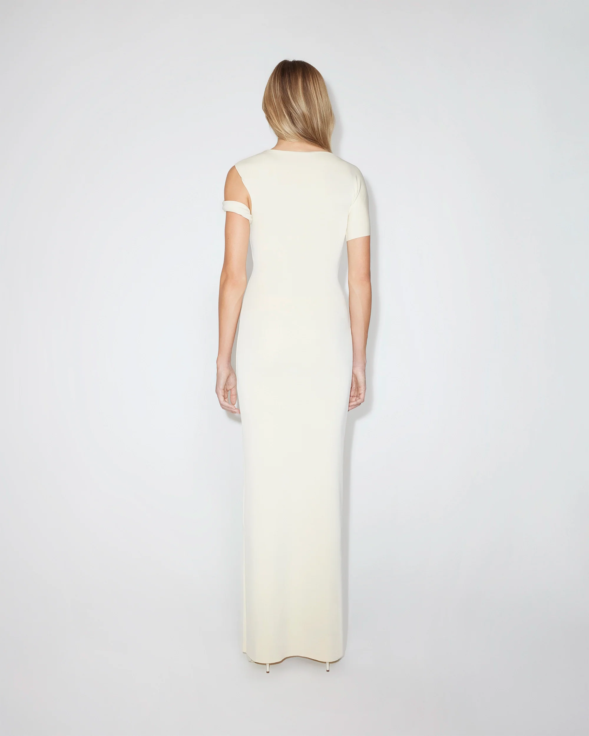 Sueded Stretch Twist Maxi Dress | Stone - Image 5