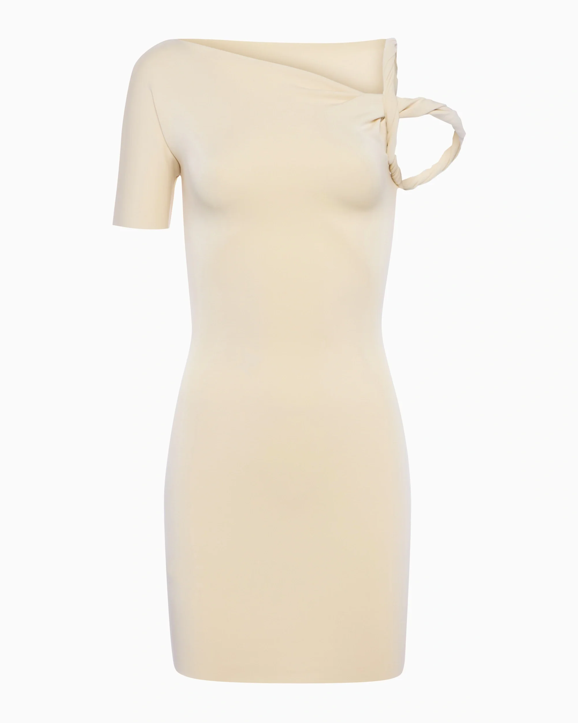 Sueded Stretch Twist Mini Dress | Stone - Image 6