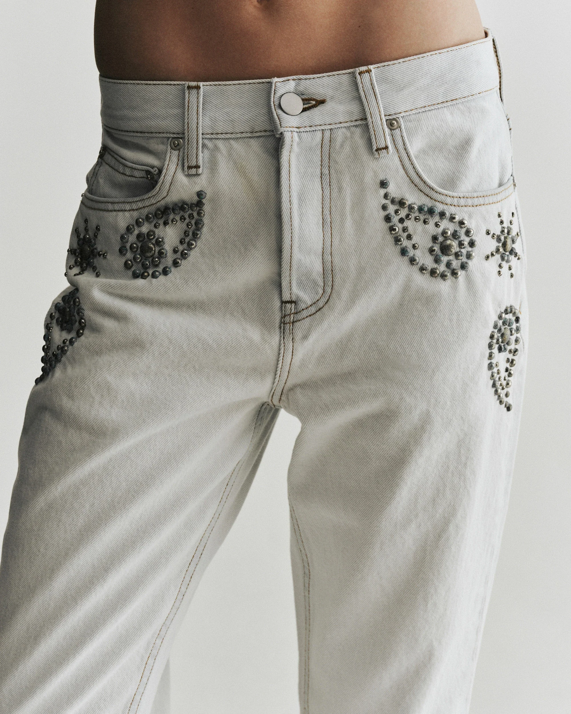 Sunset Studded Mid-Rise Jean | Cloud