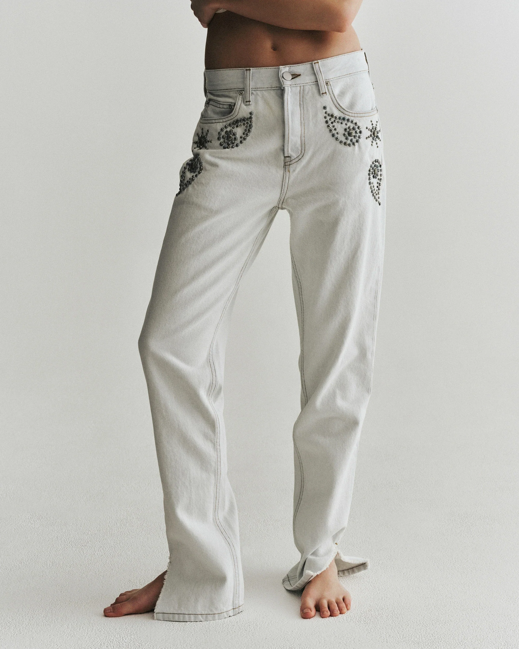 Sunset Studded Mid-Rise Jean | Cloud - Image 4
