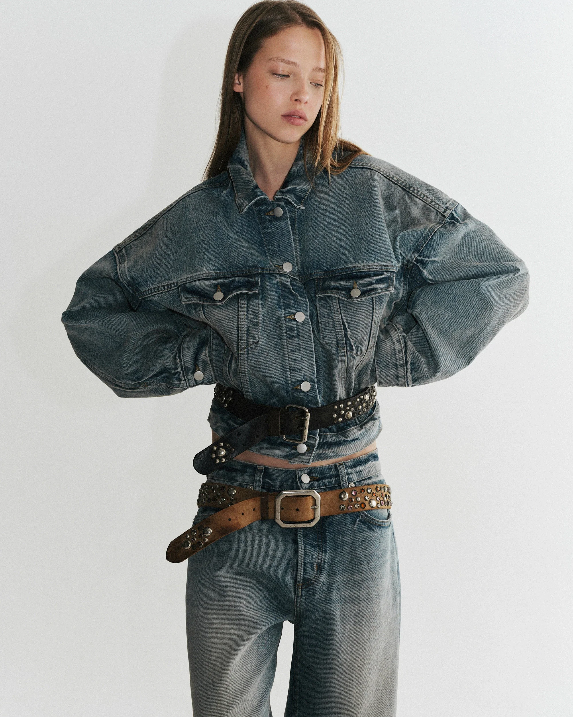 Vintage Studded Belt | Brown - Image 4